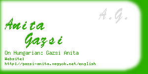 anita gazsi business card